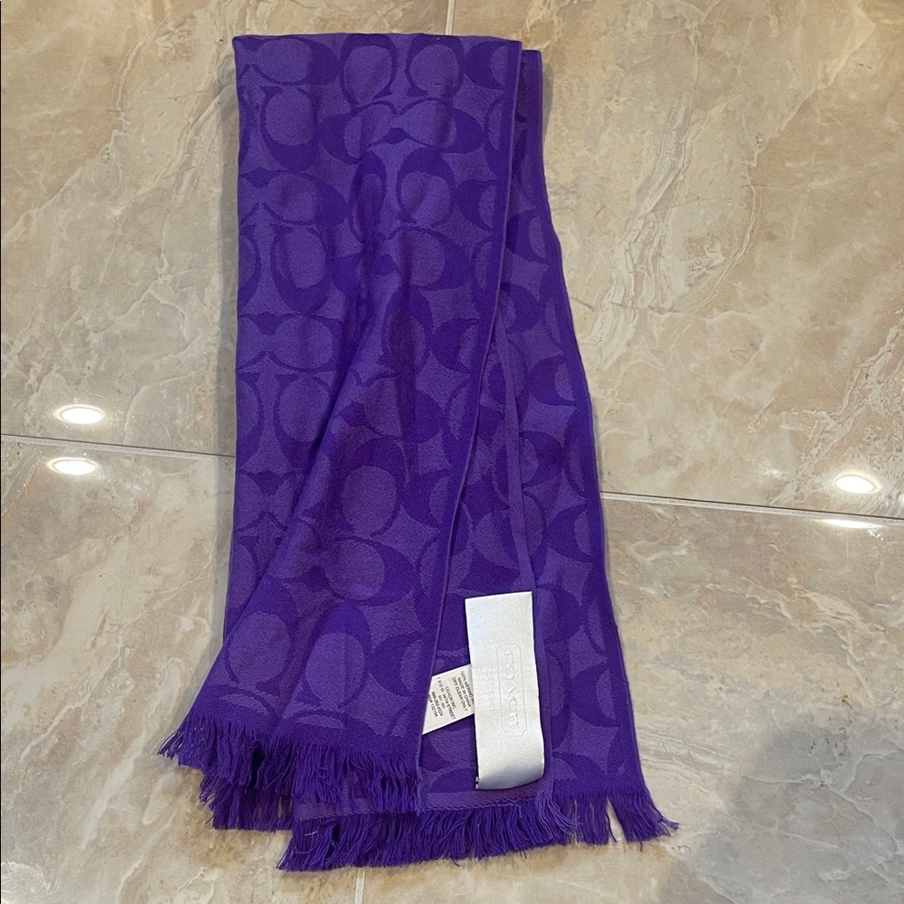 Coach Purple Designer Women's Scarf authentic